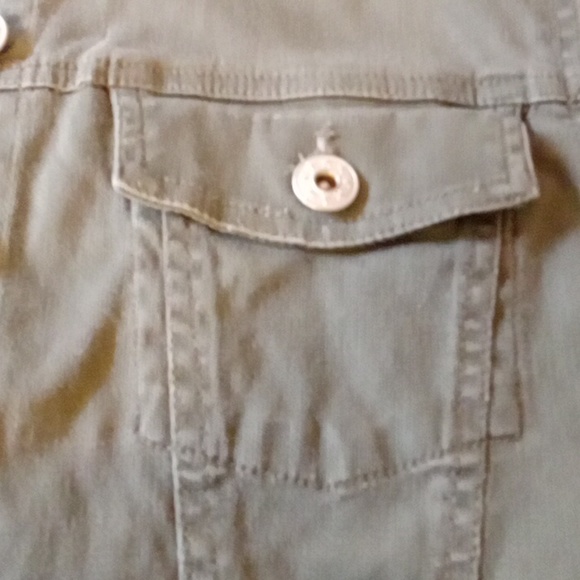 Gasoline DIY Crop army green demin vest - Picture 4 of 9